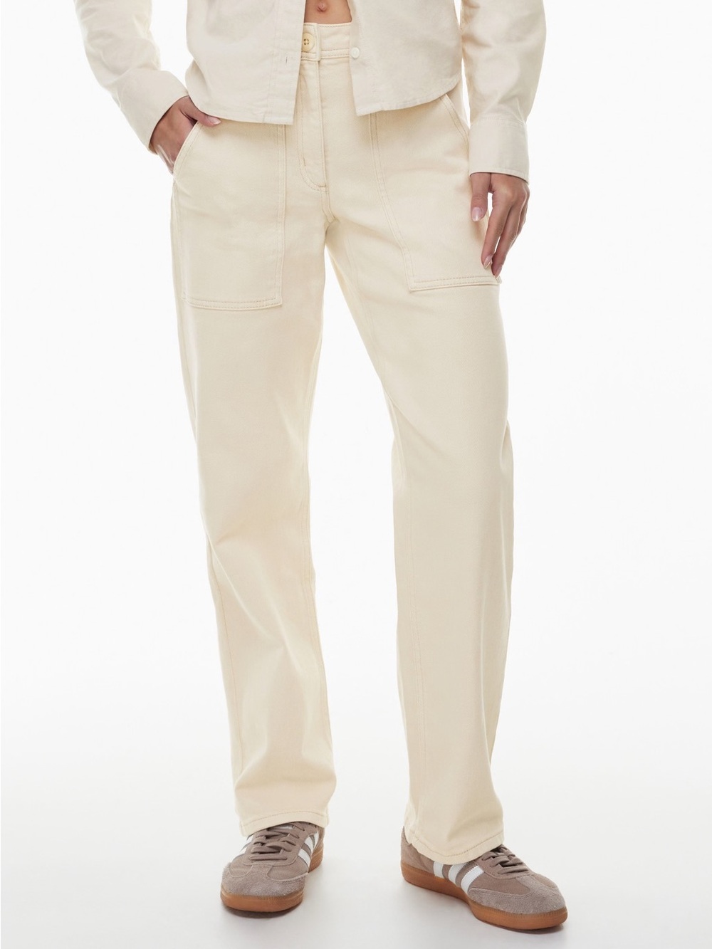 Wilfred Free Cream High-Rise Straight pants (modern utility pant)
